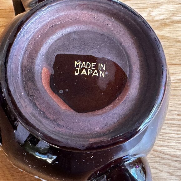 Moriage Style Ceramic Redware Teapot, Brown Flora, Vintage Pre-War Japan - Picture 16 of 16